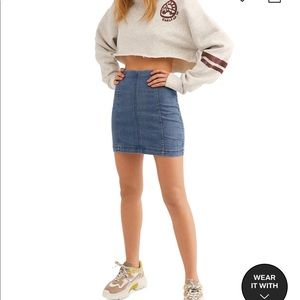 Free people modern femme denim mini skirt